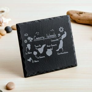artisanal slate map of the canary islands – custom home decor