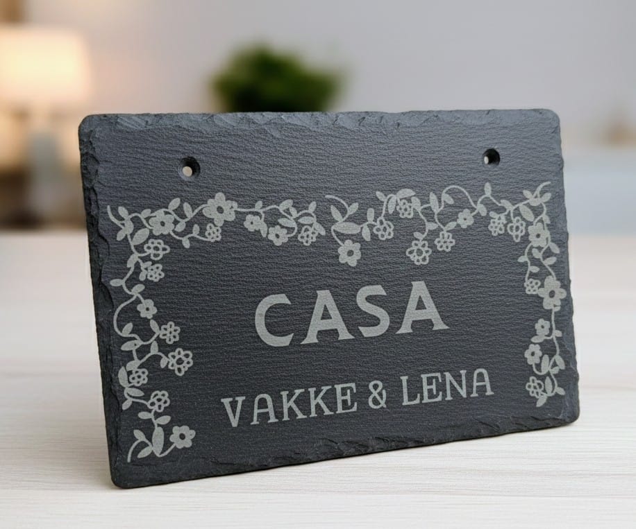 Placa para casa grabada en piedra