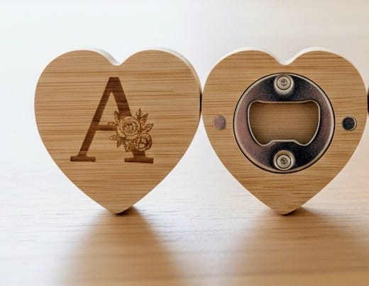 Corazon grabado en bambo